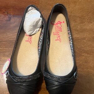 Jellypop Women's Black Loafers with Buckle Detail